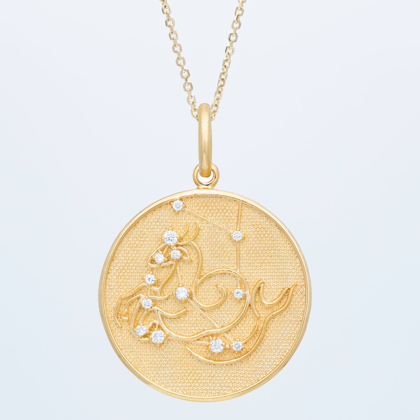 Zodiac Midnight Capricorn Pendant 14k Solid Gold with Diamonds