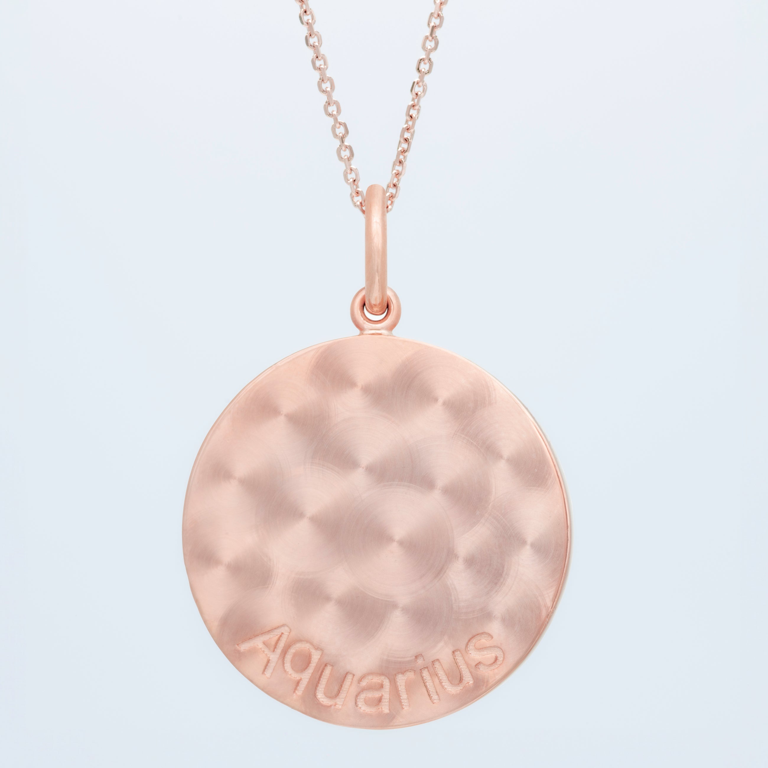 Zodiac Midnight Aquarius Pendant 14k Solid Gold with Diamonds