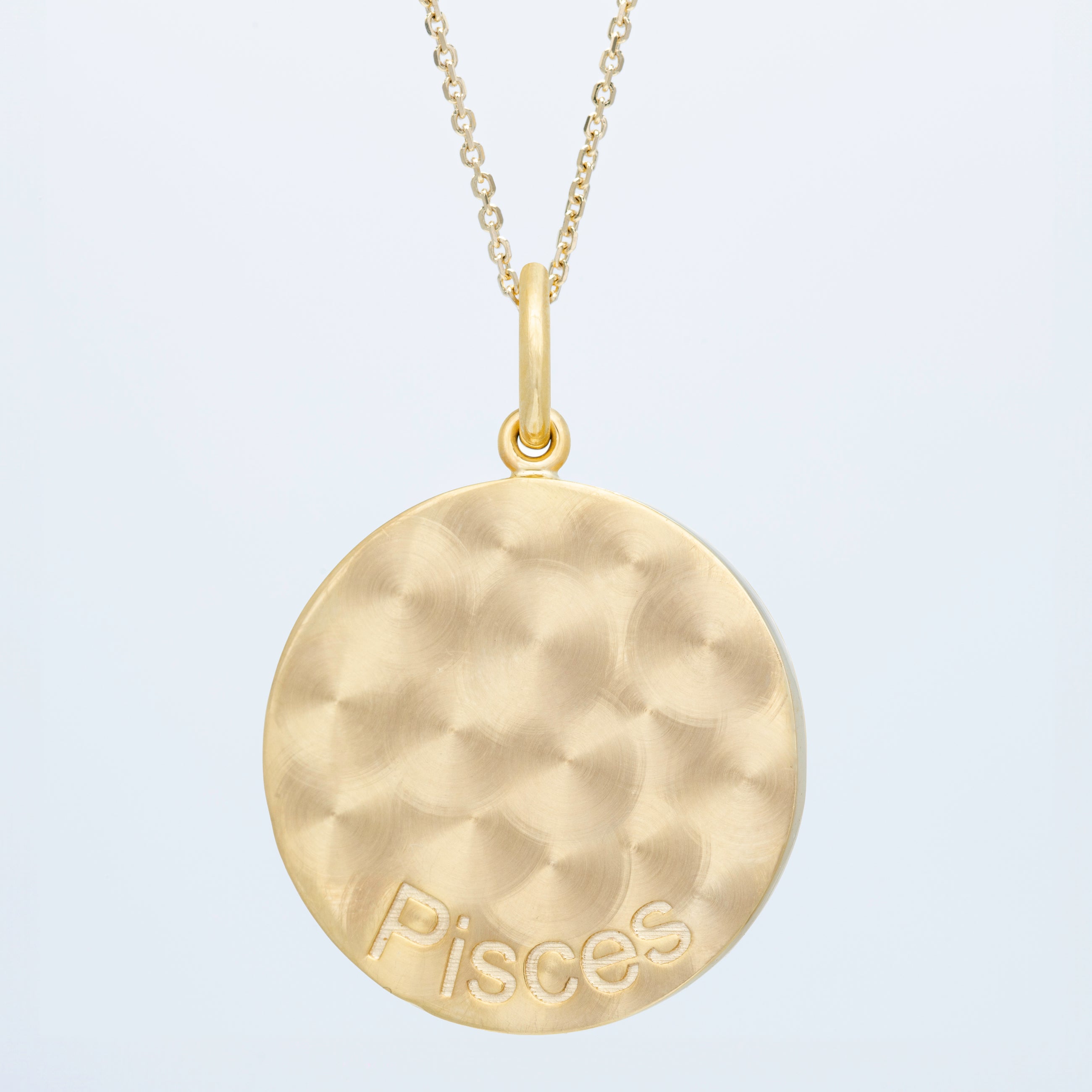 Zodiac Midnight Pisces Pendant 14k Solid Gold with Diamonds
