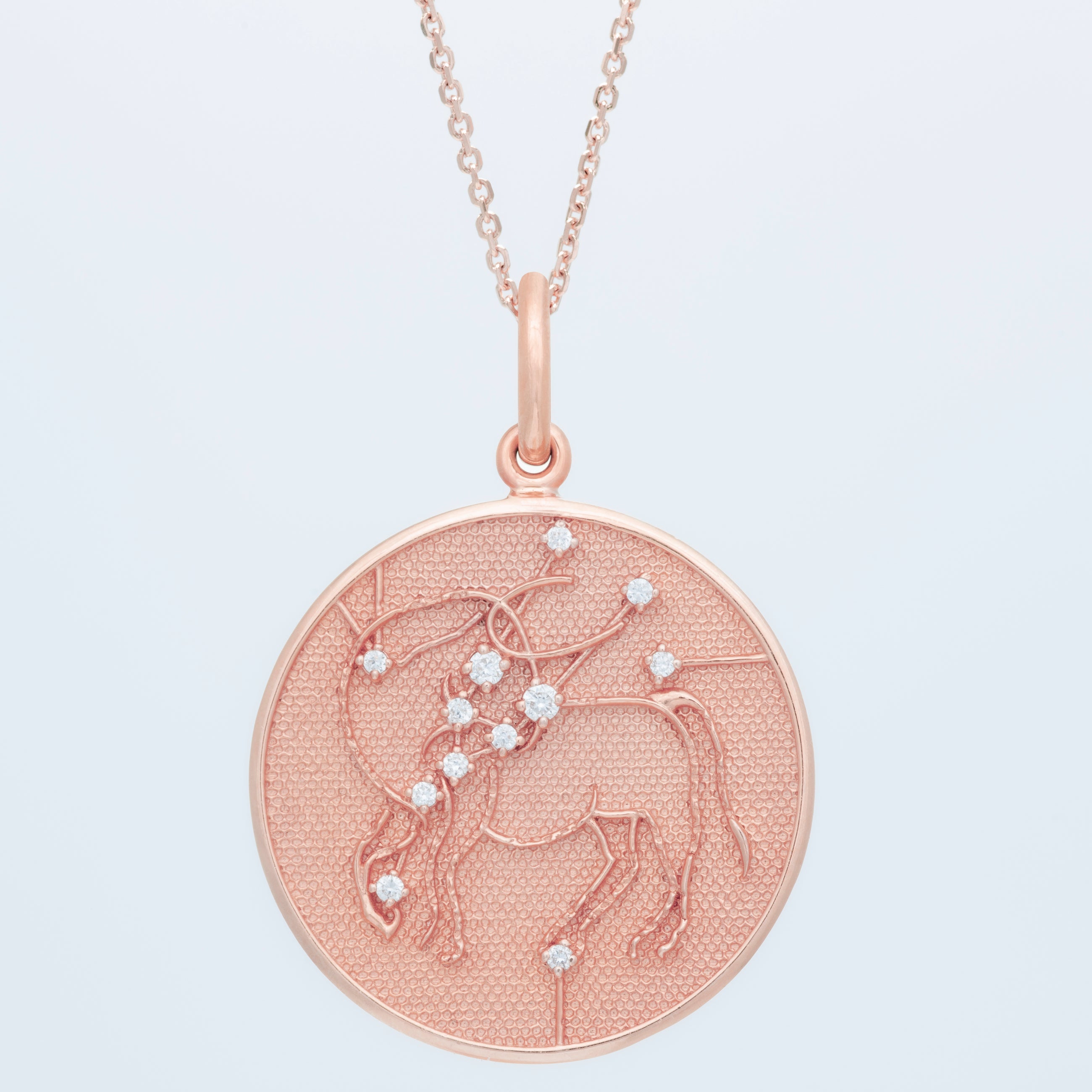 Zodiac Midnight Taurus Pendant 14k Solid Gold with Diamonds