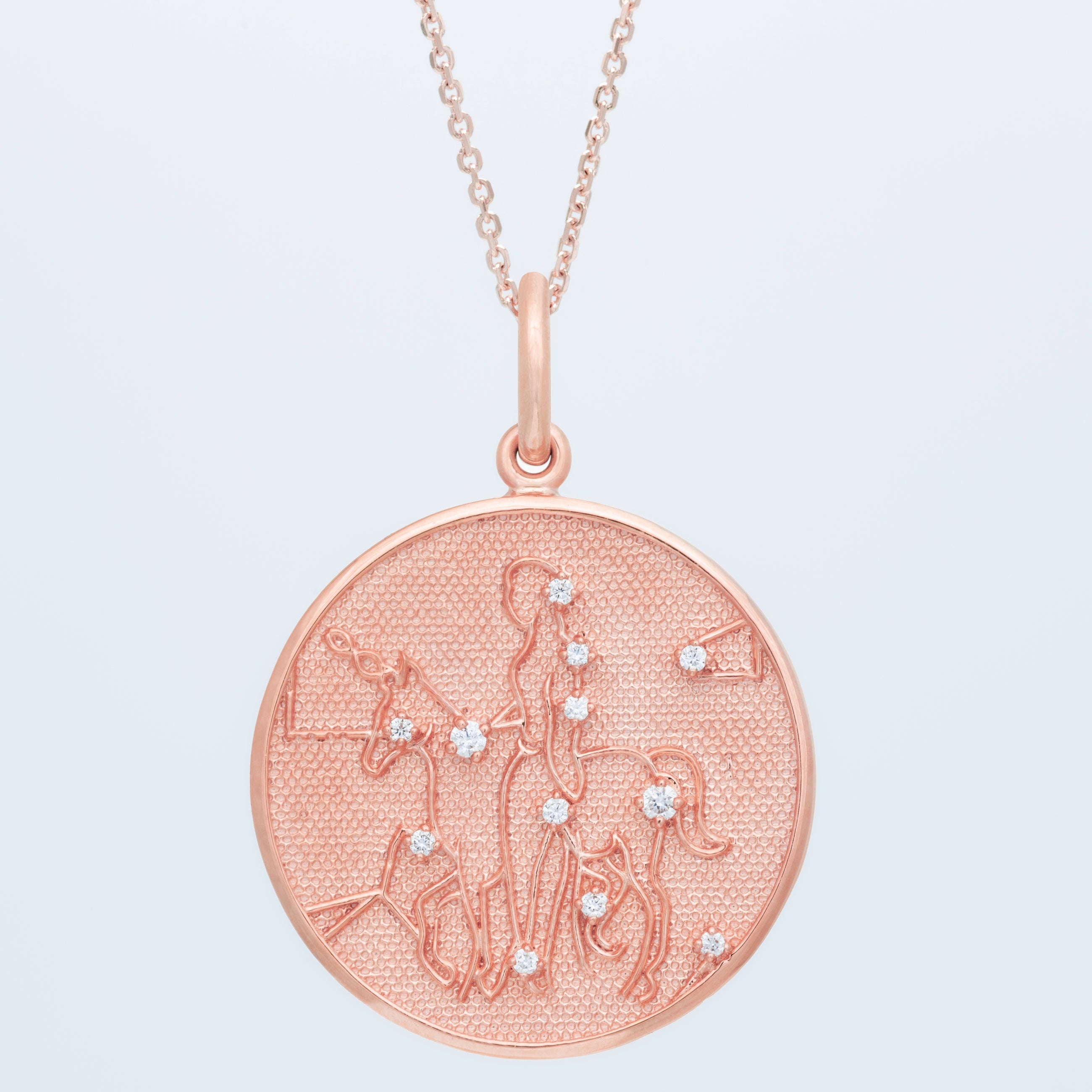 Zodiac Midnight Virgo Pendant 14k Solid Gold with Diamonds