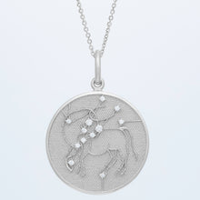 Zodiac Midnight Taurus Pendant 14k Solid Gold with Diamonds