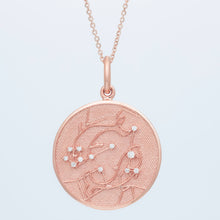 Zodiac Midnight Pisces Pendant 14k Solid Gold with Diamonds