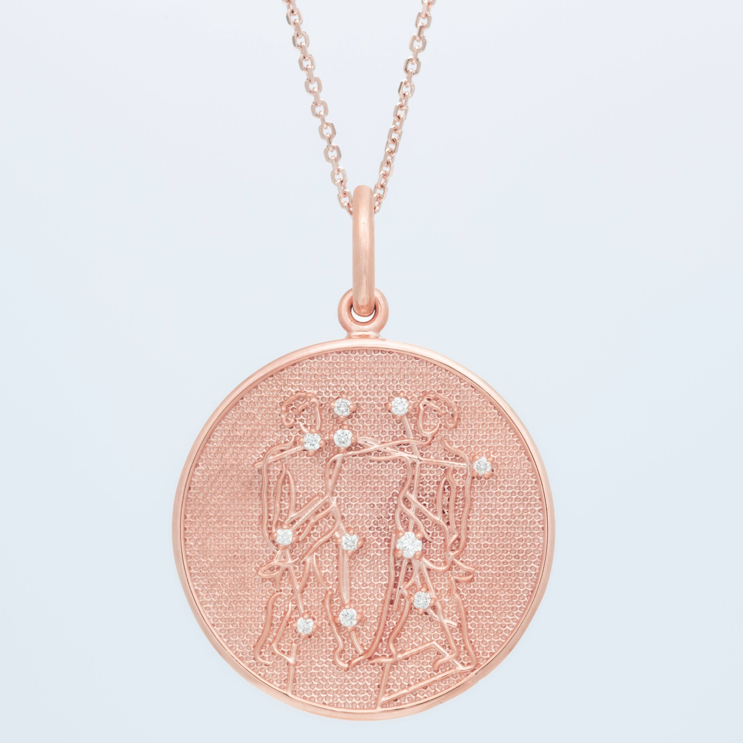 Zodiac Midnight Geminis Pendant 14k Solid Gold with Diamonds