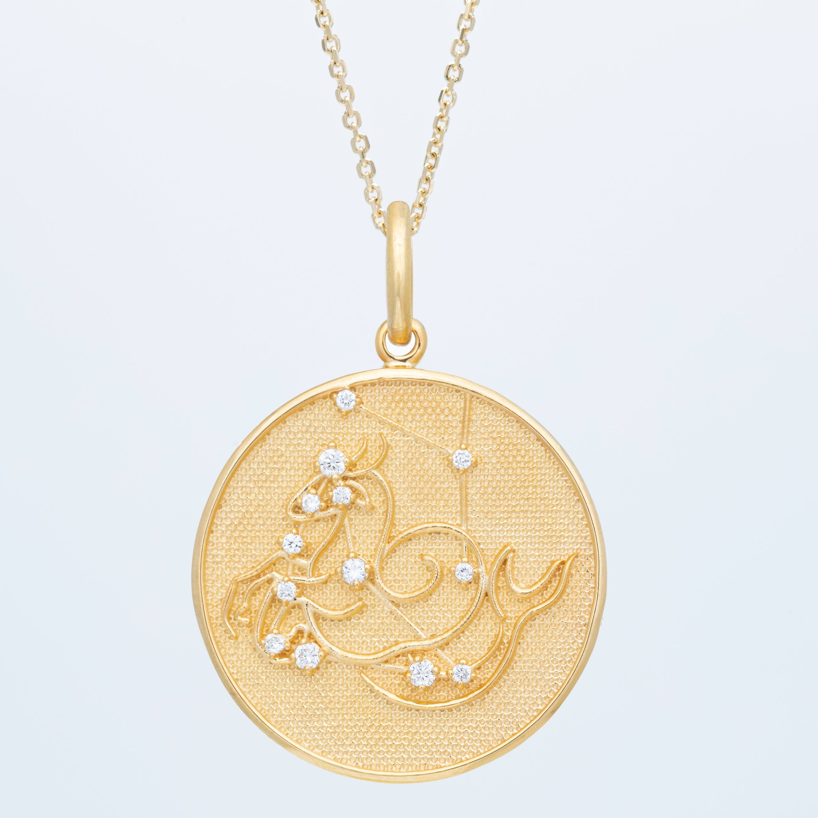 Zodiac Midnight Capricorn Pendant 14k Solid Gold with Diamonds
