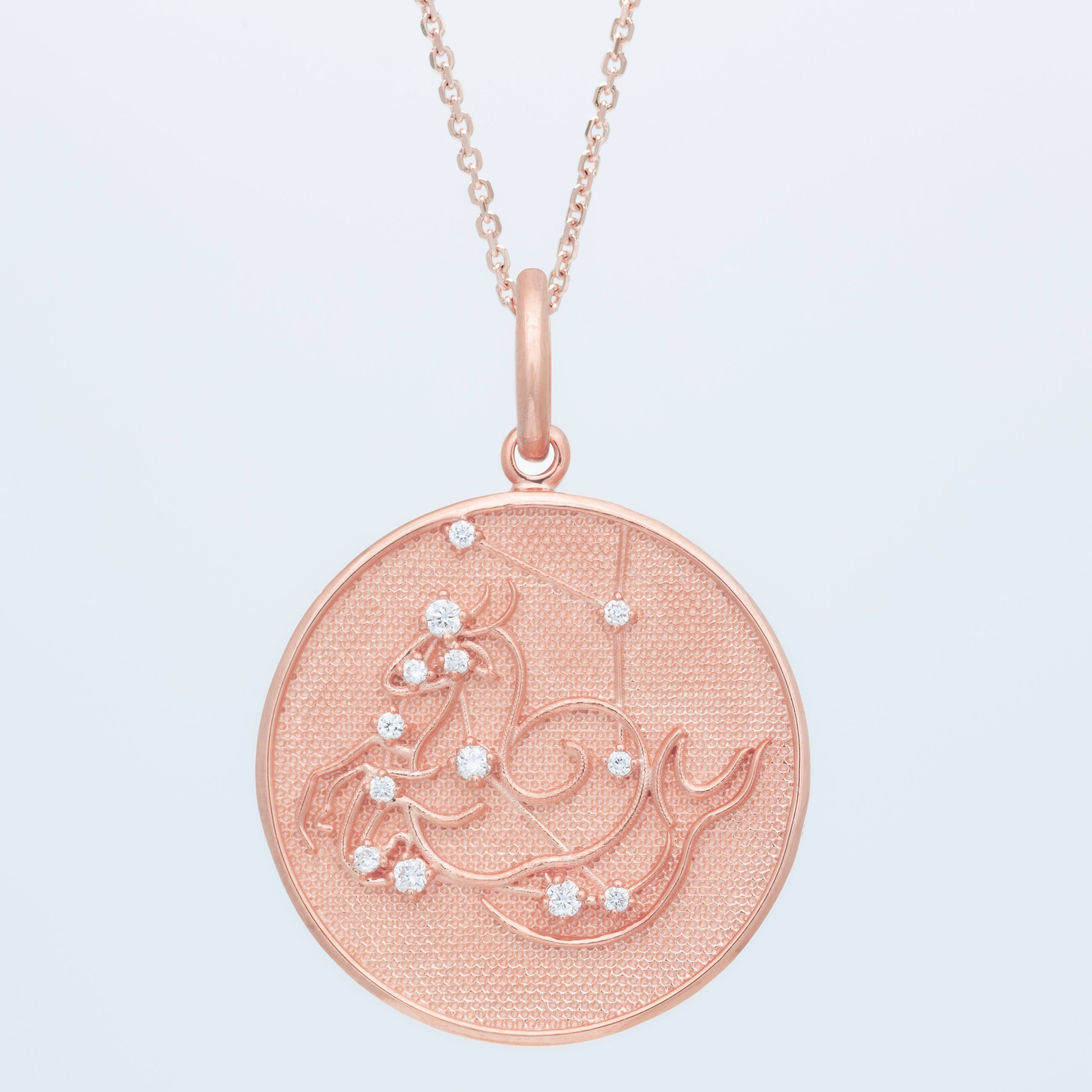 Zodiac Midnight Capricorn Pendant 14k Solid Gold with Diamonds