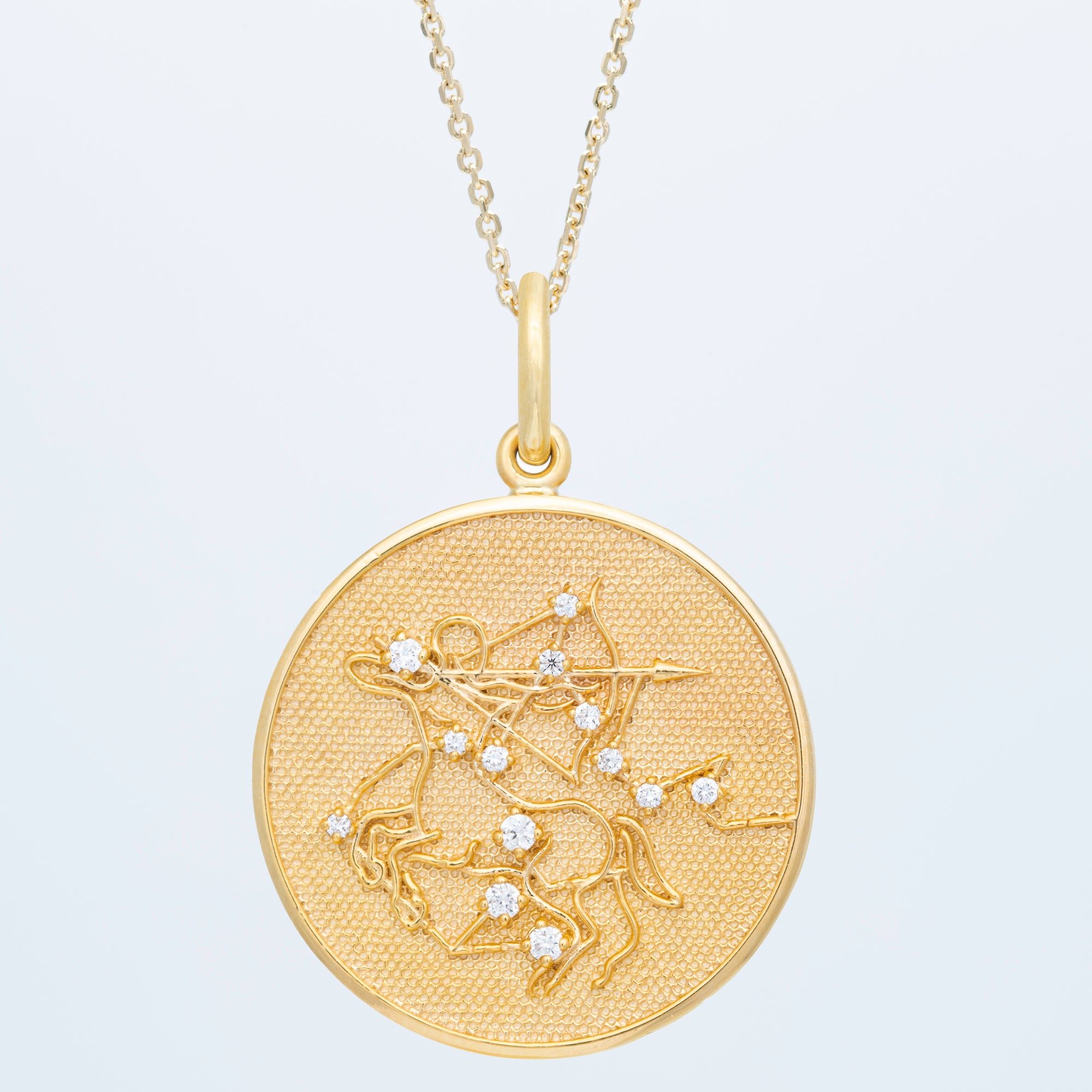 Zodiac Midnight Sagittarius Pendant 14k Solid Gold with Diamonds