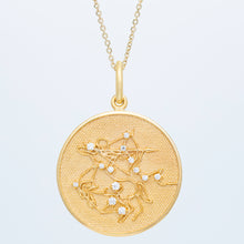 Zodiac Midnight Sagittarius Pendant 14k Solid Gold with Diamonds