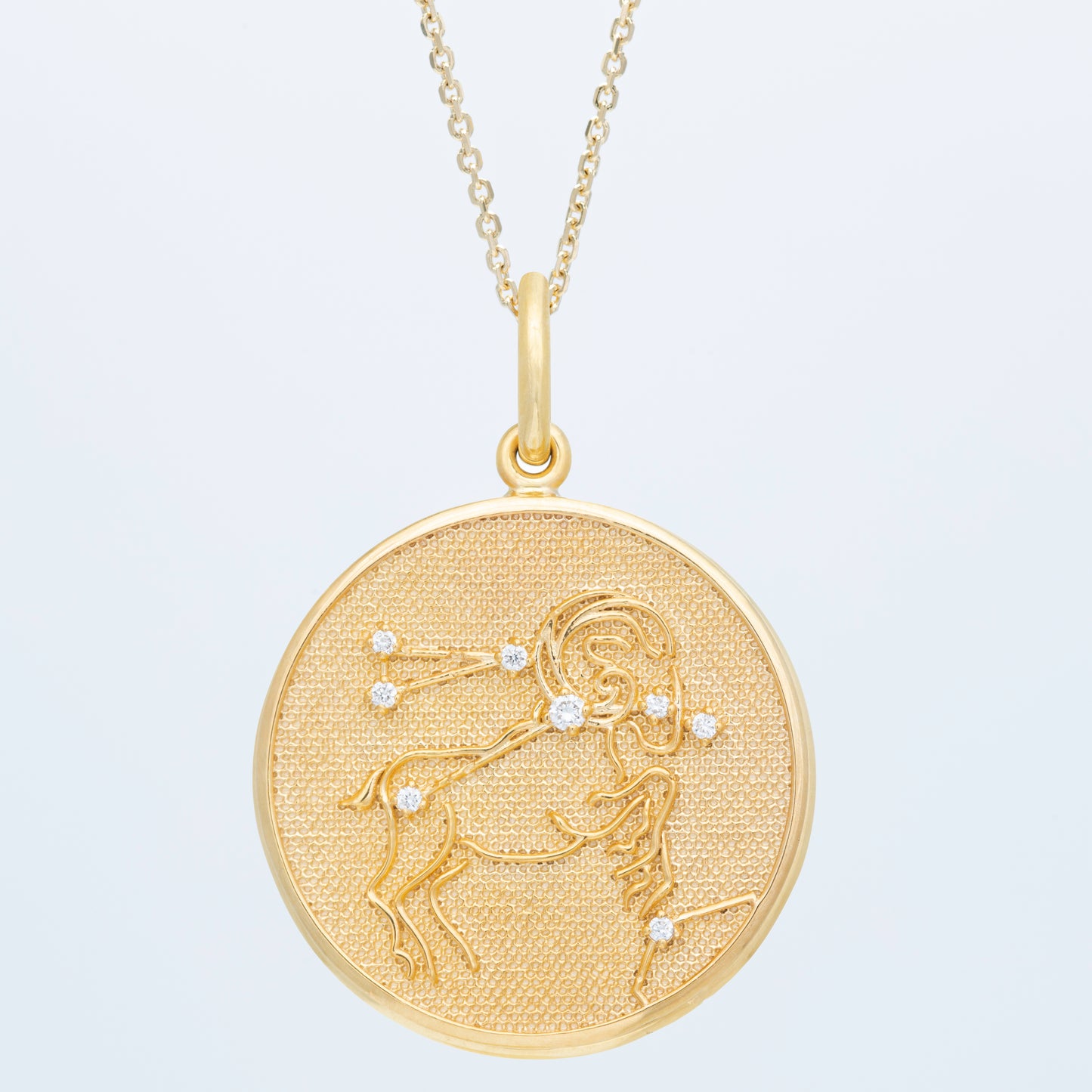 Zodiac Midnight Aries Pendant 14k Solid Gold with Diamonds