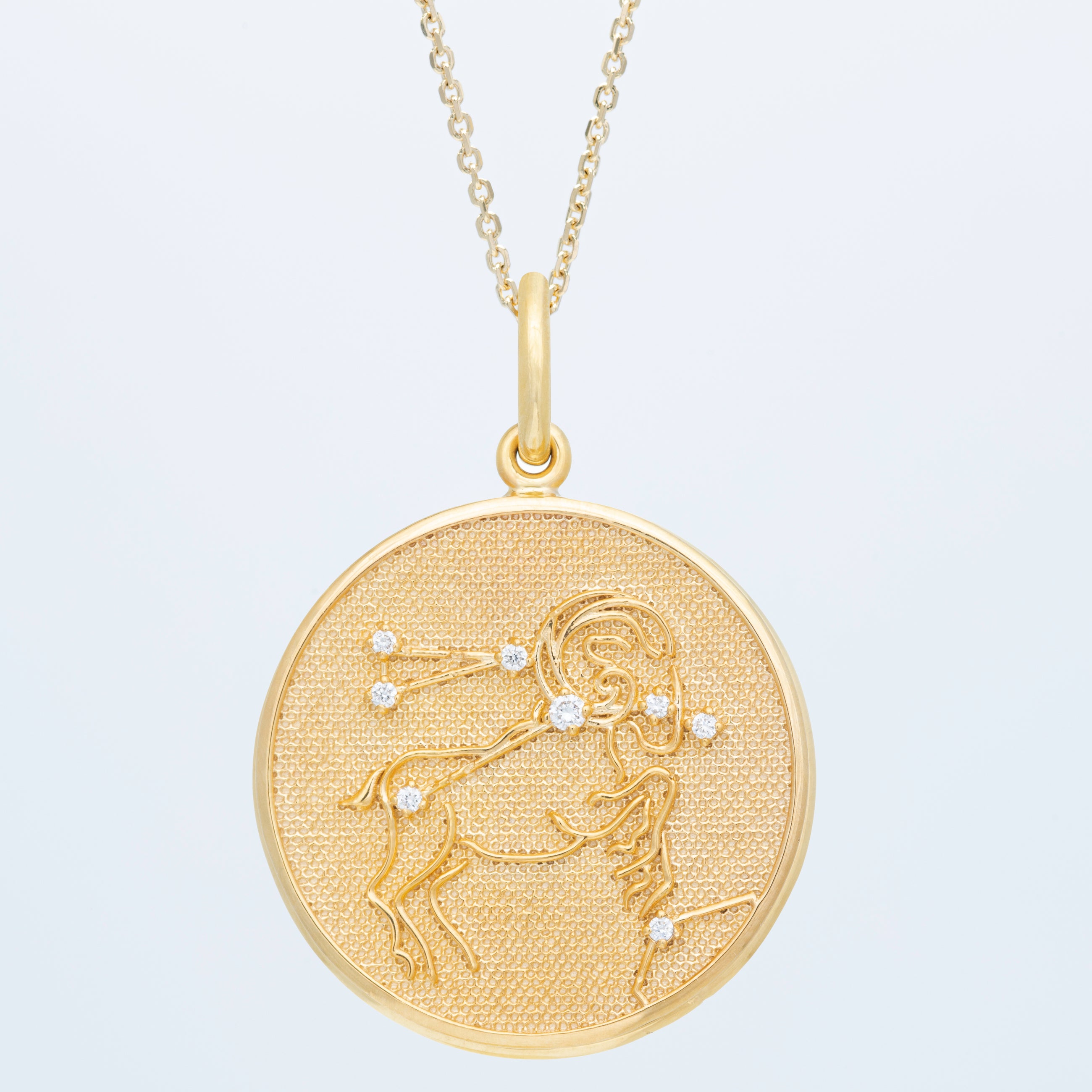 Zodiac Midnight Aries Pendant 14k Solid Gold with Diamonds