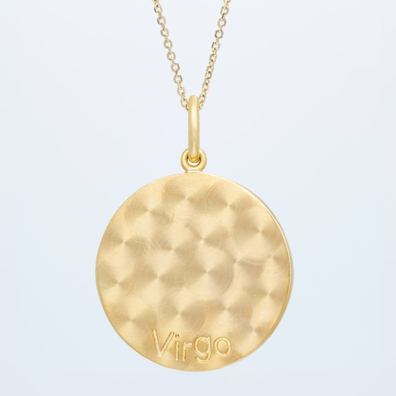 Zodiac Midnight Virgo Pendant 14k Solid Gold with Diamonds