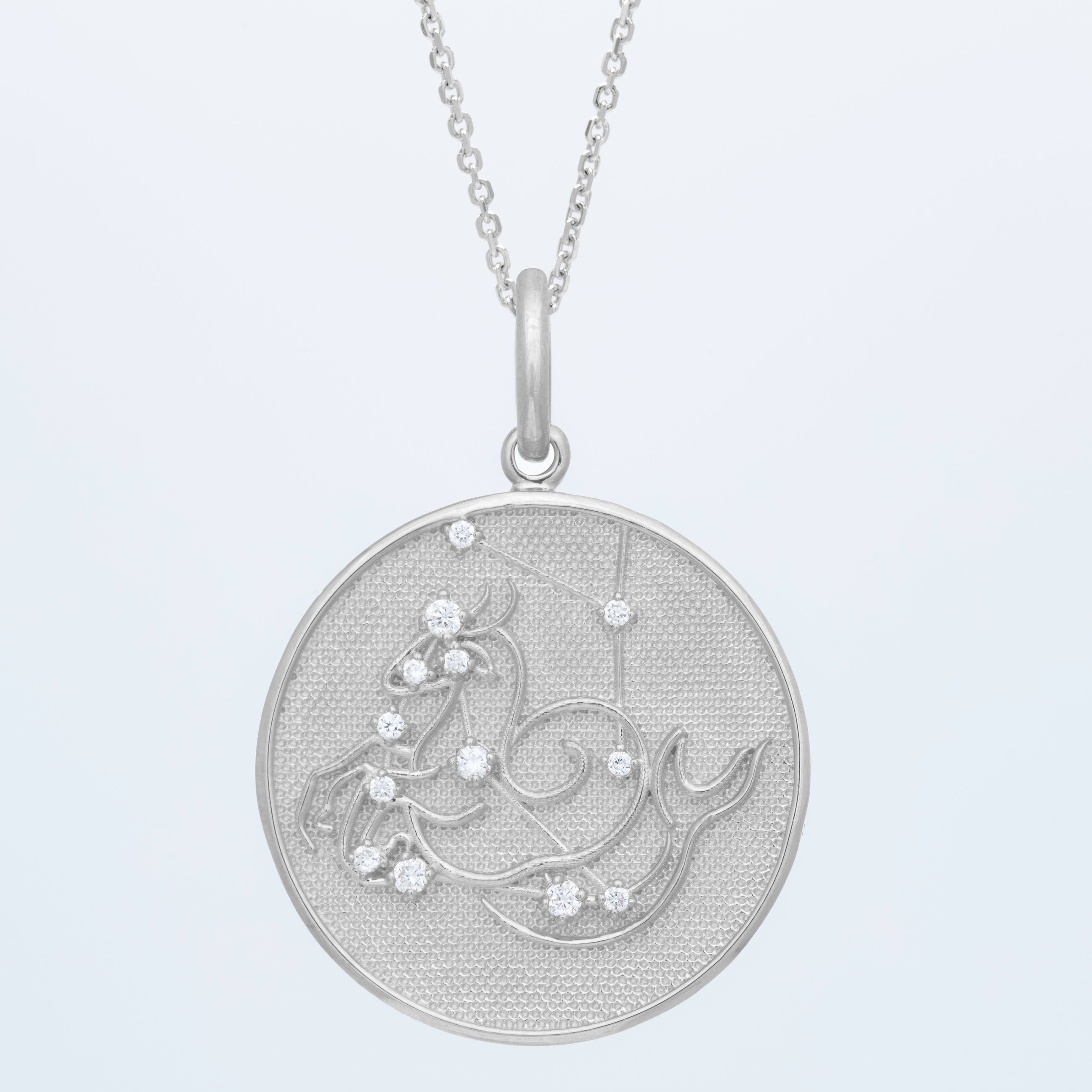 Zodiac Midnight Capricorn Pendant 14k Solid Gold with Diamonds