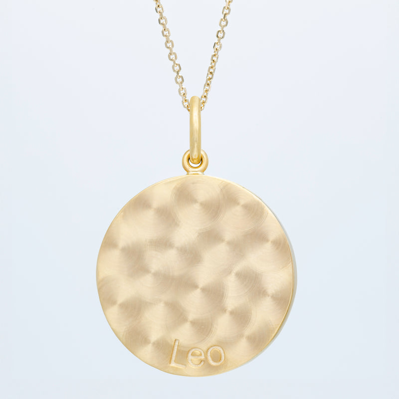 Zodiac Midnight Leo Pendant 14k Solid Gold with Diamonds