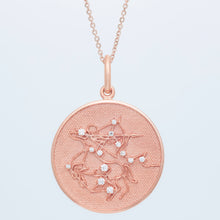 Zodiac Midnight Sagittarius Pendant 14k Solid Gold with Diamonds