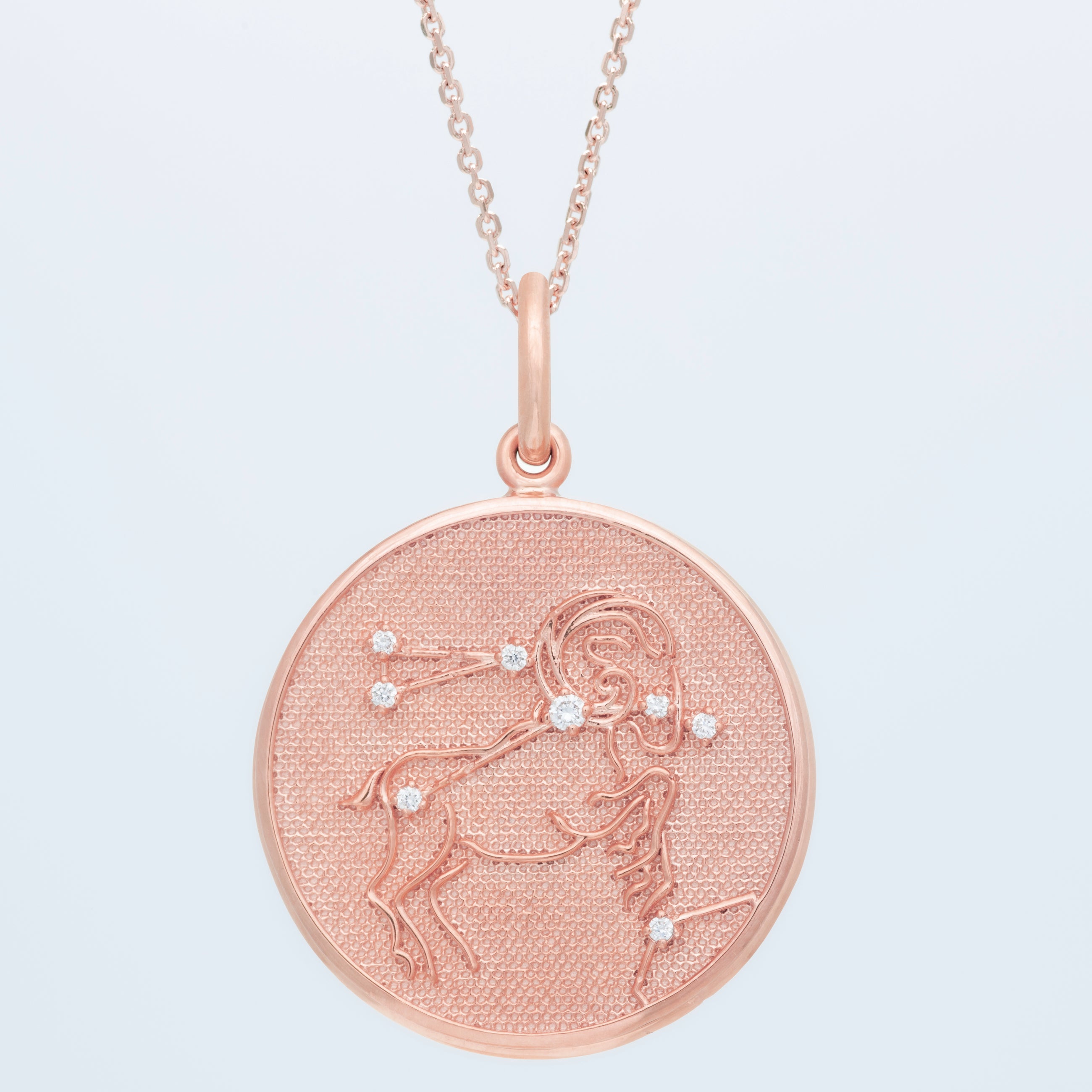 Zodiac Midnight Aries Pendant 14k Solid Gold with Diamonds