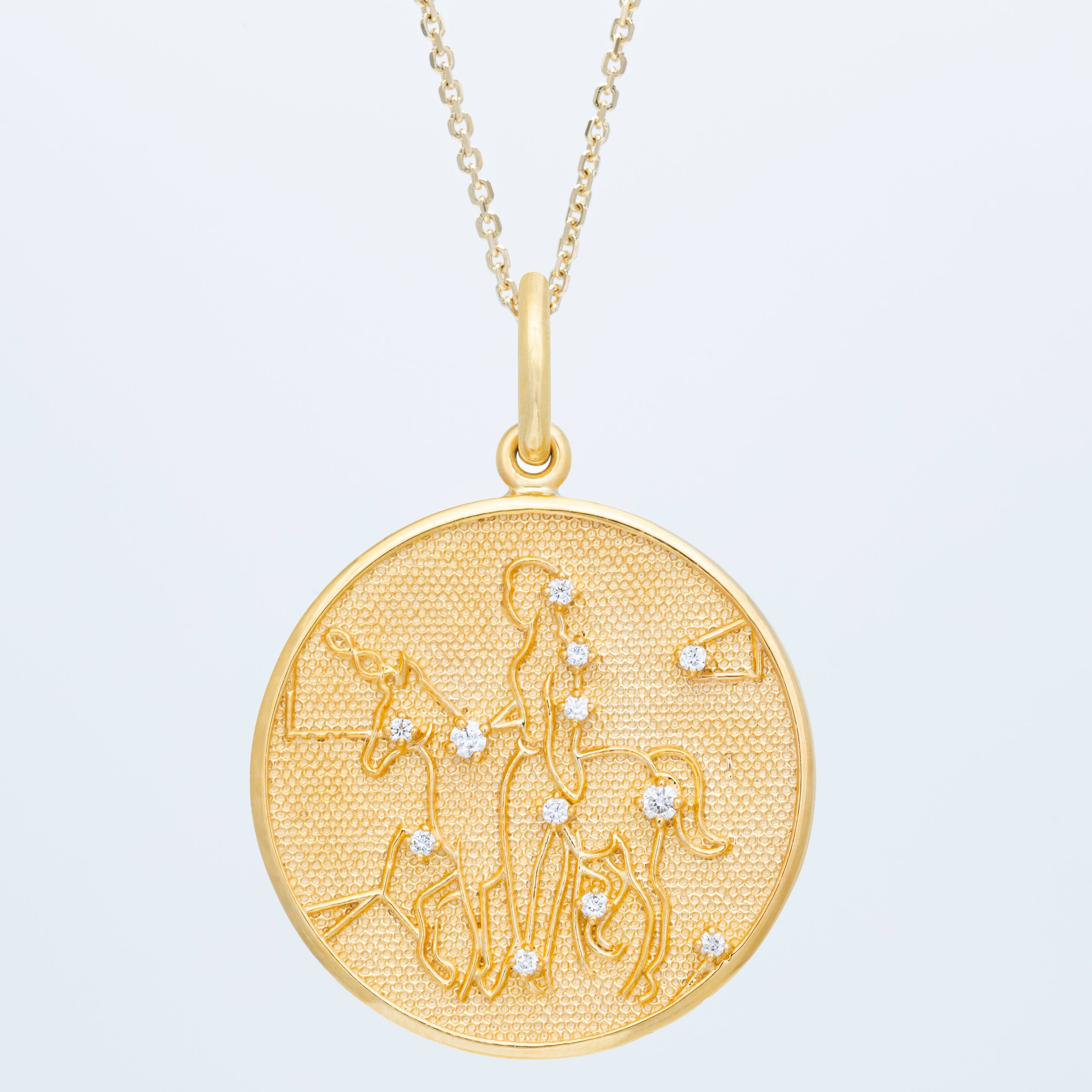 Zodiac Midnight Virgo Pendant 14k Solid Gold with Diamonds
