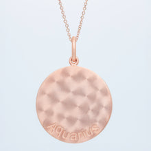 Zodiac Midnight Aquarius Pendant 14k Solid Gold with Diamonds