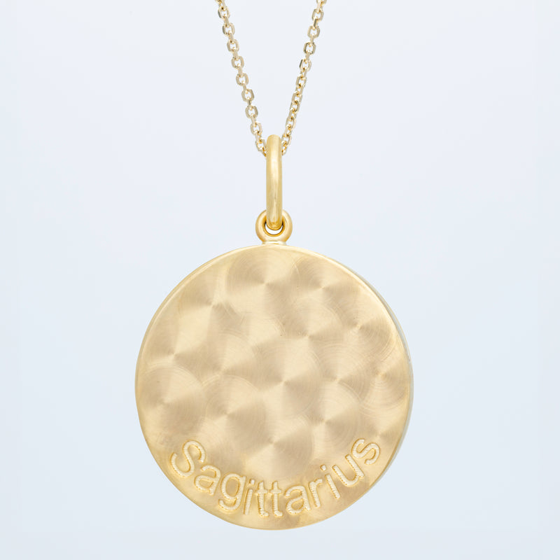 Zodiac Midnight Sagittarius Pendant 14k Solid Gold with Diamonds