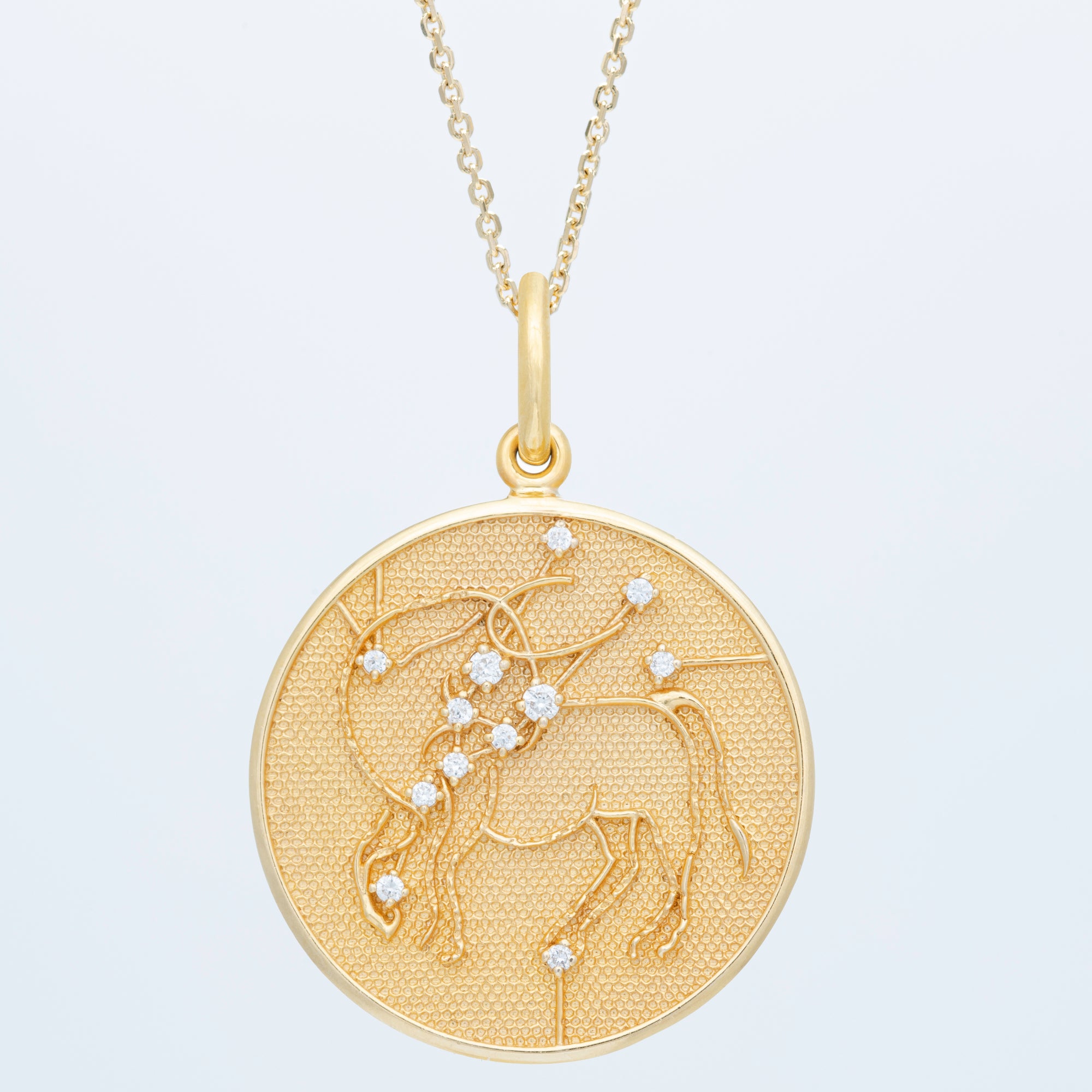 Zodiac Midnight Taurus Pendant 14k Solid Gold with Diamonds