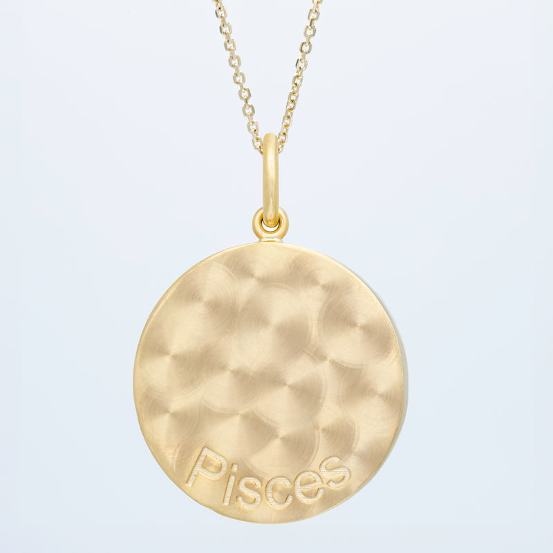 Zodiac Midnight Pisces Pendant 14k Solid Gold with Diamonds