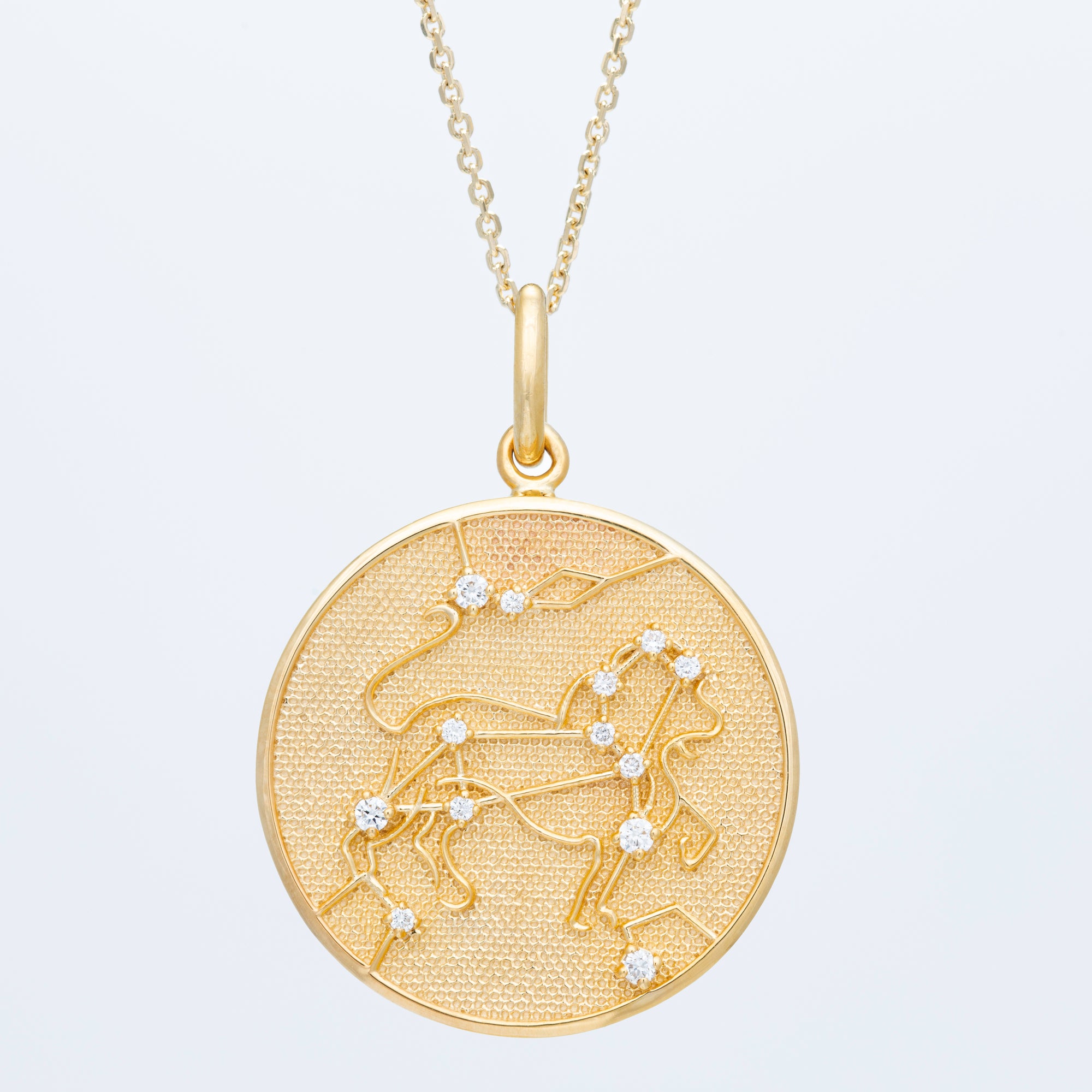 Zodiac Midnight Leo Pendant 14k Solid Gold with Diamonds