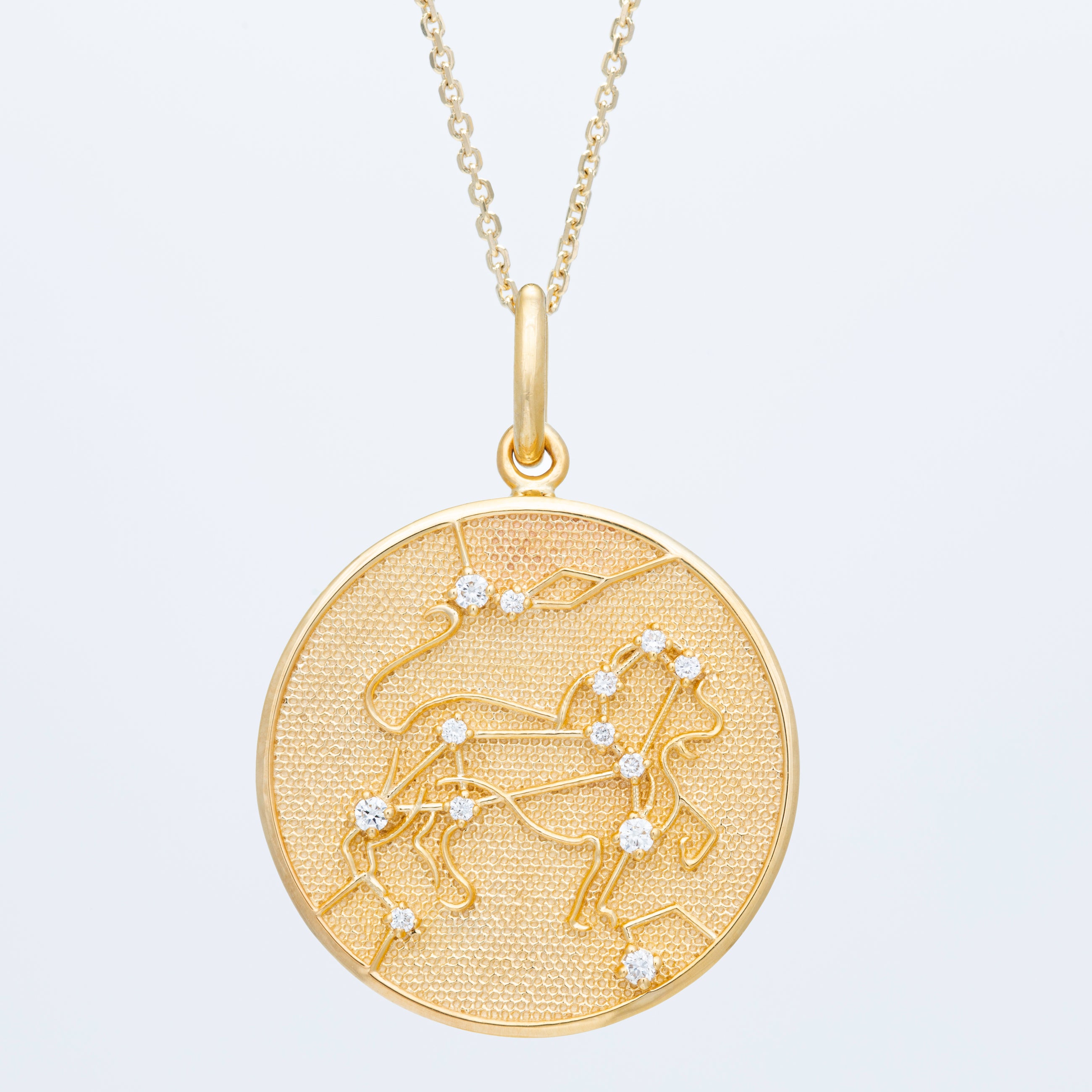 Zodiac Midnight Leo Pendant 14k Solid Gold with Diamonds