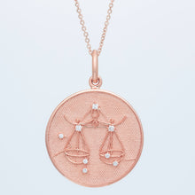 Zodiac Midnight Libra Pendant 14k Solid Gold with Diamonds