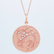 Zodiac Midnight Taurus Pendant 14k Solid Gold with Diamonds