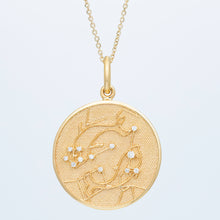 Zodiac Midnight Pisces Pendant 14k Solid Gold with Diamonds
