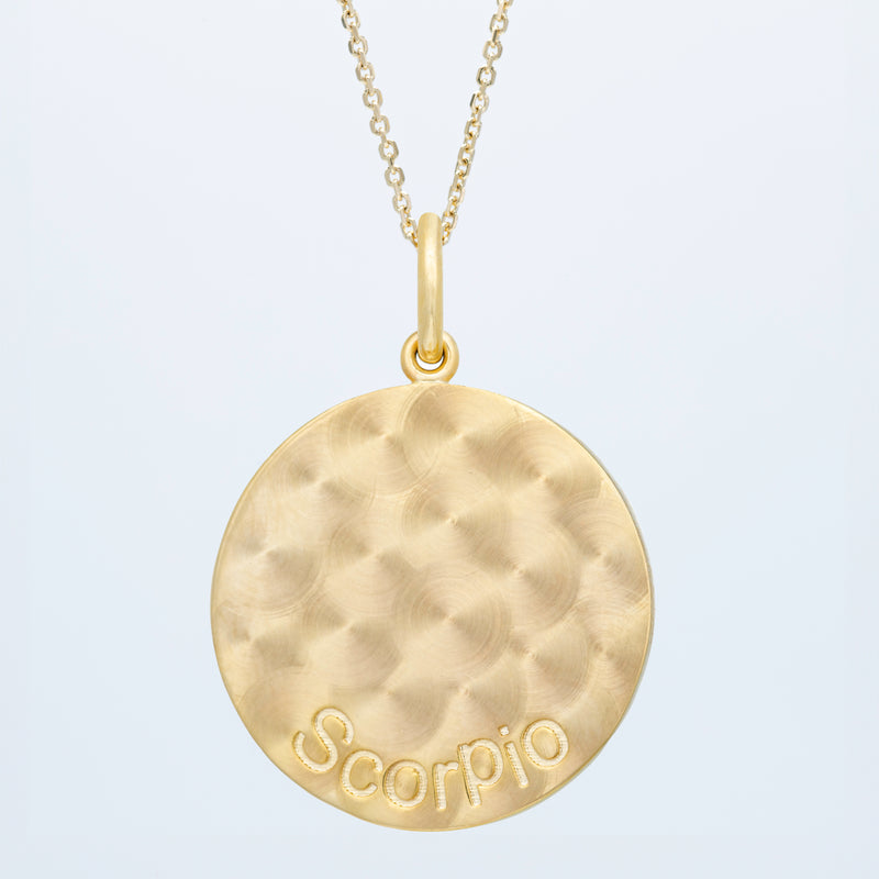 Zodiac Midnight Scorpio Pendant 14k Solid Gold with Diamonds