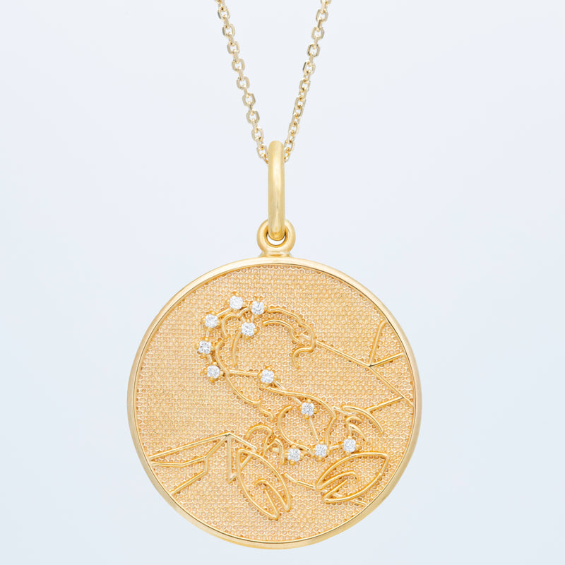 Zodiac Midnight Scorpio Pendant 14k Solid Gold with Diamonds