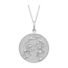 Zodiac Midnight Leo Pendant 925 Sterling Silver with Diamonds