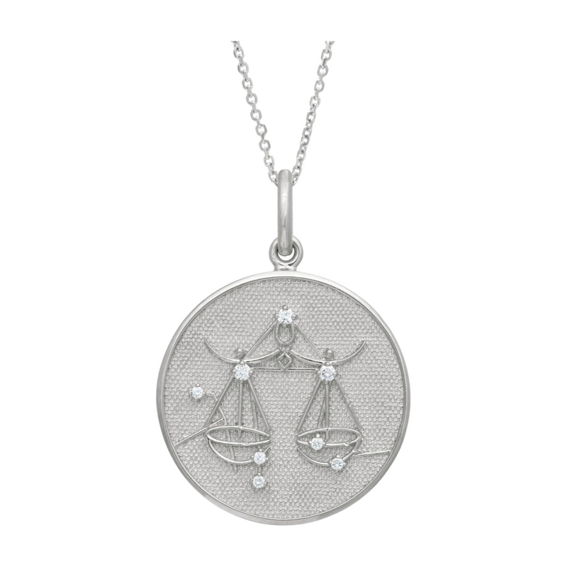 Zodiac Midnight Libra Pendant 925 Sterling Silver with Diamonds