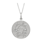 Zodiac Midnight Pisces Pendant 925 Sterling Silver with Diamonds