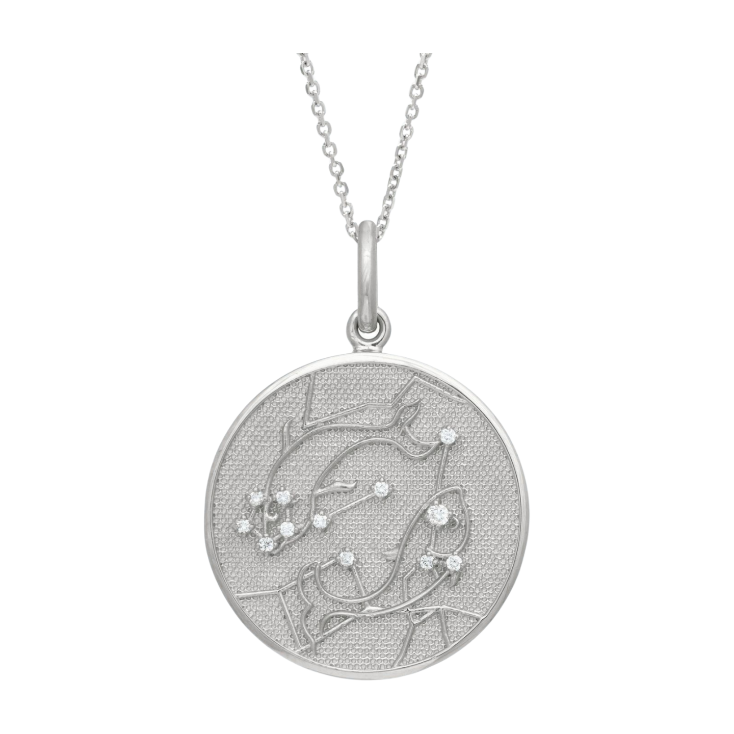 Zodiac Midnight Pisces Pendant 925 Sterling Silver with Diamonds