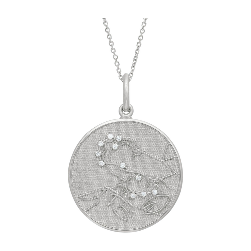 Zodiac Midnight Scorpio Pendant 925 Sterling Silver with Diamonds