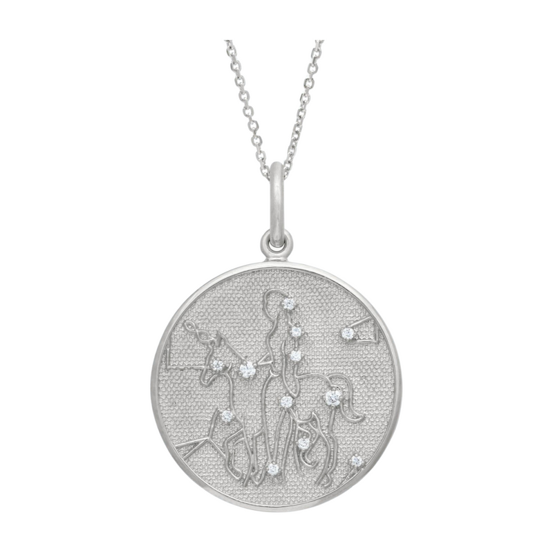 Zodiac Midnight Virgo Pendant 925 Sterling Silver with Diamonds