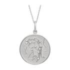 Zodiac Midnight Aquarius Pendant 925 Sterling Silver with Diamonds