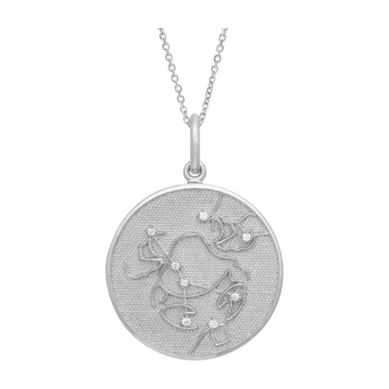 Zodiac Midnight Cancer Pendant 925 Sterling Silver with Diamonds